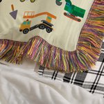 Personalized Dinosaur Fantasy Unicorn Excavator Soft Tassel Blanket with Name Birthday Anniversary Gift for Family Friends