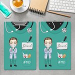 Personalized Cartoon Medical Character Multicolor Acrylic Clipboard with Low Profile Clip Nurse Week Appreciation Gift for Medical Staff