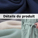 Peignoir Confortable à Manches Trois-quart Personnalisé avec Date et Monogramme Brodés Essentiel Lune de Miel Vacances Cadeau pour Couple