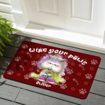 Personalisierte niedliche Katze Hund wischen Sie Ihre Pfoten Fußmatte mit Namen und Text Home Decor Geburtstag Housewarming Geschenk für Tierliebhaber