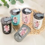 Personalisierte Cartoon Pyjama Mädchen Name 10 oz Lowball isoliert Becher mit Flip-Deckel und Stroh Jahrestag Geburtstag Geschenk für Frauen