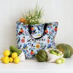 Personalized Folk Art Flower Large Tote Bag with Name Travel Daily Use Birthday Anniversary Gift for Women Friends