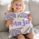 Personlig blommig mjuk kuddfodral med namn för hemmet perfekt födelsedagspresent till kvinna eller vän