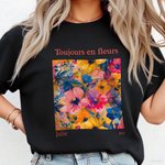 T-shirt ou Sweatshirt Personnalisé avec Nom Texte Année et Motif de Fleur Cadeau Anniversaire Retour à l'École Mariage pour Femme