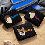 Personalisierte Multicolor gestickten Gesicht Foto Taucher BCD Identifikation Tag mit Namen Geburtstag Jahrestag Geschenk für Tauchen Liebhaber