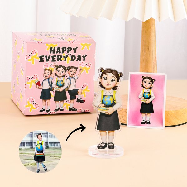 Personalised 4-6 Photos Acrylic Ornament Blind Box Home Decor Birthday Surprise Gift for Friend Blind Box Lover