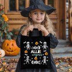 Personalized Dancing Mummy Pumpkin Canvas Canvas Bag with Name and Surname Reusable Accessories Halloween Gift for Kids Family Friends