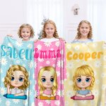 Personalized Daisy Cute Cartoon Character Soft Throw Blanket with Name Birthday Christmas Gift for Boys Girls