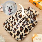 Personalised Embroidered Pet Photo Hot Water Bottle with Name and Soft Cover Winter Essential Birthday Christmas Gift for Pet Lover Family Friend