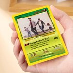 Carte TCG Classique Personnalisable avec Photo et Texte Support en Bois Cadeau Fete des Peres Anniversaire pour Papa