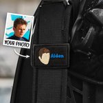 Personalisierte Multicolor gestickten Gesicht Foto Taucher BCD Identifikation Tag mit Namen Geburtstag Jahrestag Geschenk für Tauchen Liebhaber