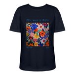 Personalisiertes Mehrfarbiges Blühende-Blumen T-Shirt Sweatshirt mit Namen und Text Geburtstag Schulanfang Junggesellinnenabschied Geschenk für Damen