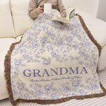 Personlig Retro blommig design mjuk pläd filt med namn och titel heminredning jul födelsedagspresent för kvinnor familj