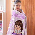 Personalized Daisy Cute Cartoon Character Soft Throw Blanket with Name Birthday Christmas Gift for Boys Girls