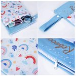 Personalized Cute Cartoon Animal Waterproof Zip Pouch Storage Bag with Embroidered Name Beach Party Birthday Gift for Kids