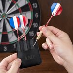 Personalized PU Leather Dart Case with Engraved Text and Holding 3 Darts Tournament Accessories Birthday Gift for Dart Lovers
