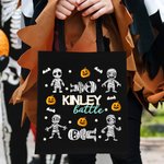 Personalized Dancing Mummy Pumpkin Canvas Canvas Bag with Name and Surname Reusable Accessories Halloween Gift for Kids Family Friends