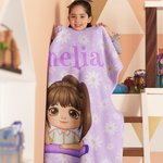 Personalized Daisy Cute Cartoon Character Soft Throw Blanket with Name Birthday Christmas Gift for Boys Girls