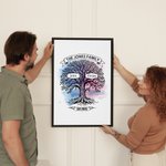 Personalized Family Tree of Life 1- 12 Names Canvas Poster Framed Frameless Painting Wall Decor Anniversary Christmas Housewarming Gift for Family