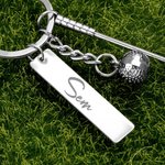 Gepersonaliseerde Golfbal Clubs Sleutelhanger Taslabel met Gegraveerde Naam Verjaardag Jubileum of Clubcadeau voor Golfliefhebbers
