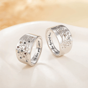 Getname Necklace Personalized Sterling Silver Monogram Ring - Custom Engraved Initial Band For Women, Gift For Mother's Day, Wedding, Anniversary