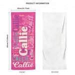 Personalized Name Word Cloud Super Absorbent Yoga Towel Sports Accessories Holiday Party Birthday Gift for Yoga Lovers Women