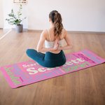 Personalized Word Cloud Name Anti-Slip Yoga Mat with Name Fitness Sports Accessories Birthday Team Gift for Yoga Lovers Women