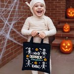 Personalized Dancing Mummy Pumpkin Canvas Canvas Bag with Name and Surname Reusable Accessories Halloween Gift for Kids Family Friends