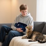 Personalised Embroidered Pet Photo Hot Water Bottle with Name and Soft Cover Winter Essential Birthday Christmas Gift for Pet Lover Family Friend