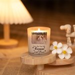 Tarro de vela personalizado con foto de mascota, nombre, vela LED y tapa de madera Regalo conmemorativo por la pérdida de una mascota
