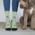Personalized Multicolor Cute Dog Cat Face Photo Mid-calf Socks with Name Set of 3 Daily Use Birthday Christmas Gift for Pet Lovers Family Friends