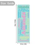 Personalized Word Cloud Name Anti-Slip Yoga Mat with Name Fitness Sports Accessories Birthday Team Gift for Yoga Lovers Women
