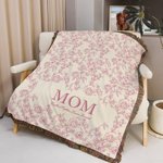 Personlig Retro blommig design mjuk pläd filt med namn och titel heminredning jul födelsedagspresent för kvinnor familj