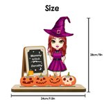 Personalized Chalkboard Witch Hat Pumpkin Witch Ornament with 1-8 Names and Title Home Decor Halloween Gift for Mom Grandma