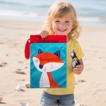 Personalized Cute Cartoon Animal Waterproof Zip Pouch Storage Bag with Embroidered Name Beach Party Birthday Gift for Kids