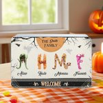 Personalized 1-8 Monster Initials Biscuit Tin Storage Box with Names Birthday Halloween Gift for Kids Family
