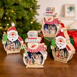 Henkilökohtainen Santa Claus Snowman LED-valo puinen koriste nimellä Home Decor joululahja perheelle Ystäville