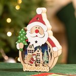 Henkilökohtainen Santa Claus Snowman LED-valo puinen koriste nimellä Home Decor joululahja perheelle Ystäville
