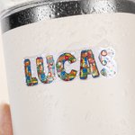 Etiquettes imperméables personnalisées Doodle Letter avec nom Fournitures scolaires Décoration Retour à l'école Cadeau pour garçons Filles