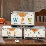 Personalized 1-8 Monster Initials Biscuit Tin Storage Box with Names Birthday Halloween Gift for Kids Family