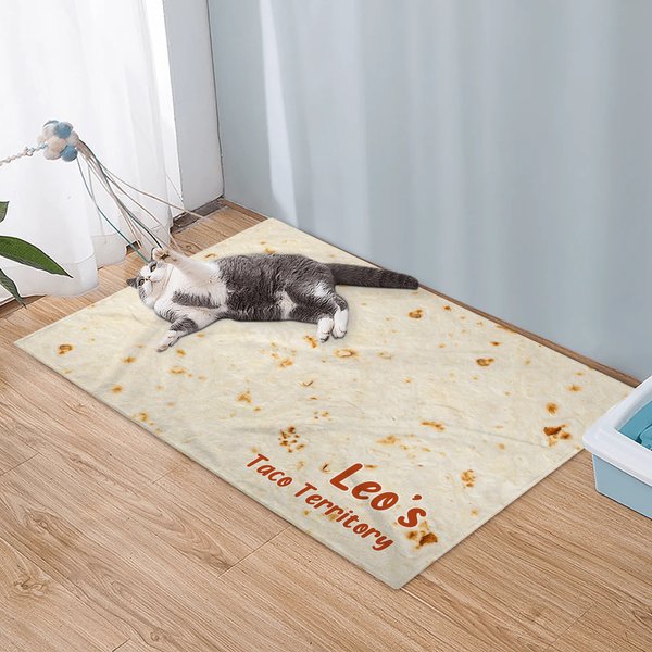 Personalised Funny Tortilla Soft Pet Throw Blanket with Name and Text Home Decor Birthday Christmas Gift for Cat Dog Pet Lovers
