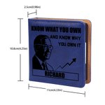 Personalised Silhouette of A Person Design PU Leather Sticky Note Holder with Name and Text Office Supplies Birthday Gift for Men
