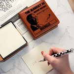 Personalised Silhouette of A Person Design PU Leather Sticky Note Holder with Name and Text Office Supplies Birthday Gift for Men