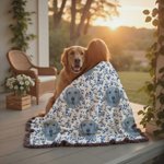 Personalizada Floral Foto Mascota Suave Borla Manta con Nombre Decoración del Hogar Navidad Cumpleaños Regalo para Pet Lover