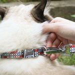 Personalised Mosaic Print Pet Collar with Name and Number Pet Party Birthday Gift for Pet Lovers Owner