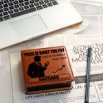 Personalised Silhouette of A Person Design PU Leather Sticky Note Holder with Name and Text Office Supplies Birthday Gift for Men