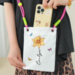 Henkilökohtainen Syntymä Kukka Perhonen Crossbody Matkapuhelin laukku nimi Travel Ostokset tarvikkeet Syntymäpäivä lahja naisille