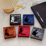 Personalised Silhouette of A Person Design PU Leather Sticky Note Holder with Name and Text Office Supplies Birthday Gift for Men