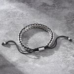 Personalisierte dünne Linie einstellbare Edelstahl geflochtene Seil Armband mit Namen Geburtstag Jahrestag Geschenk für Freund Familie