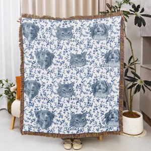 Personalisierte Floral Haustier Foto weiche Quaste Decke mit Namen Home Decor Weihnachten Geburtstag Geschenk für Tierliebhaber